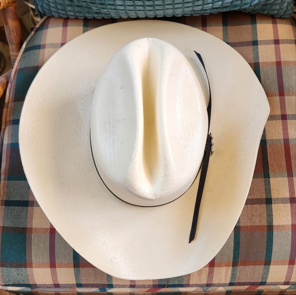 Vintage Off White Tombstone Cowboy Hat 1990s Western Festival Southwestern 90s - Picture 2 of 8